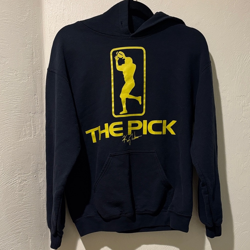 University of Oregon Ducks “The Pick” Vintage Black Hoodie with Yellow Graphic S